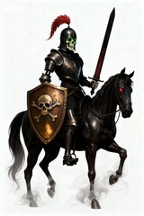 Spectral Knight: Undead Warrior in Ebony Armor with Cursed Sword