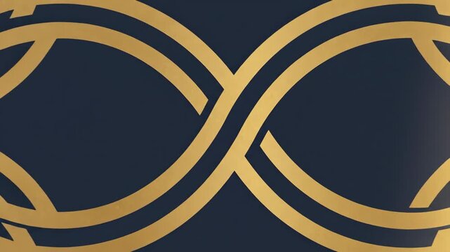 Abstract gold interlocking circles pattern on dark background