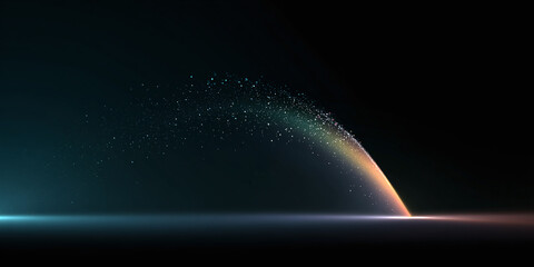 abstract colorful background of glowing tech ring with space