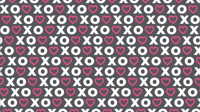 Valentine's day design featuring xoxo and heart pattern