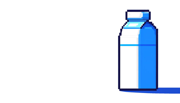 A pixelated milk carton, clean and minimalist design.