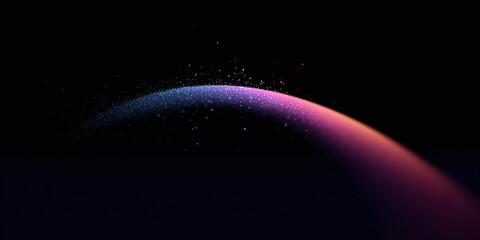 abstract colorful background of glowing tech ring with space
