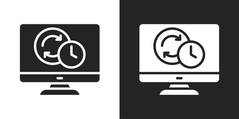 Rollback Icon In Black And White Glyph Style
