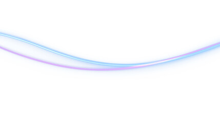 Blue Purple Neon Energy Flow with Glossy Light Isolated PNG