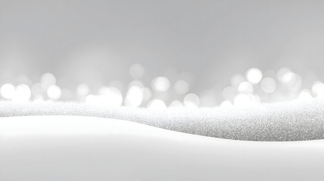 Leuchtender wei&szlig;er Winterhintergrund mit starkem Bokeh, sanftem Sonnenlicht und gl&auml;nzender Weihnachtsstimmung &ndash; abstrakte, helle Festtagsatmosph&auml;re