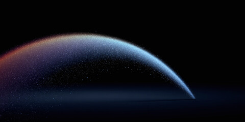 abstract colorful background of glowing tech ring with space