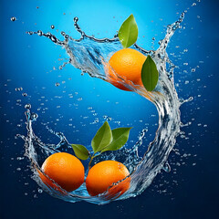 orange in water splash