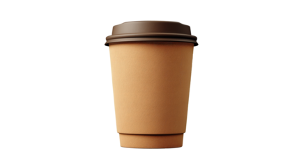 Warm Sip in Hand: A detailed shot of a takeaway coffee cup with a brown lid, representing the daily indulgence and comforting warmth of a coffee break.
