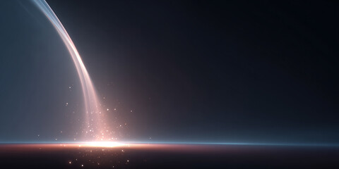 abstract colorful background of glowing tech ring with space