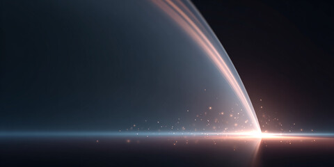 abstract colorful background of glowing tech ring with space