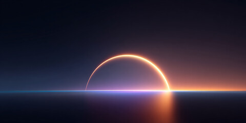 abstract colorful background of glowing tech ring with space