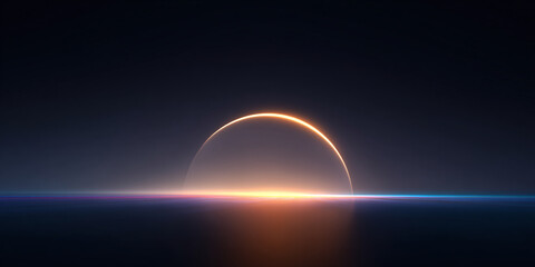 abstract colorful background of glowing tech ring with space