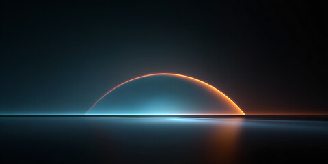 abstract colorful background of glowing tech ring with space