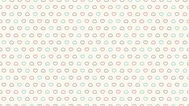 Heart pattern background with pink, blue, and grey shapes