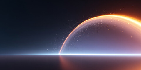 abstract colorful background of glowing tech ring with space