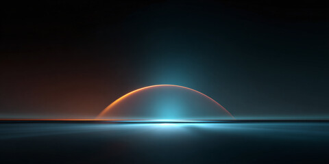 abstract colorful background of glowing tech ring with space