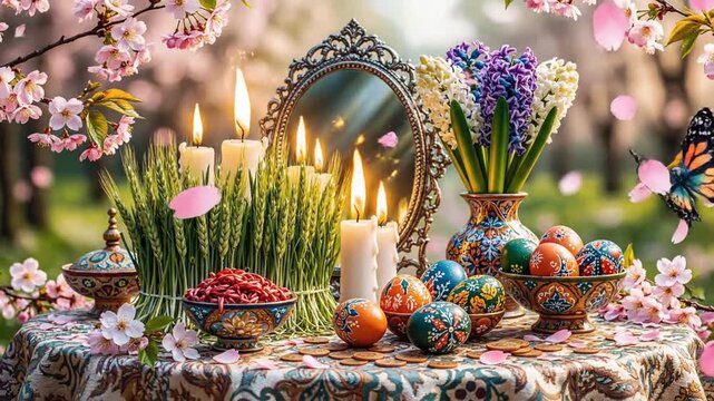 Gentle Nowruz Illustration Expressing Renewal and Seasonal Beauty