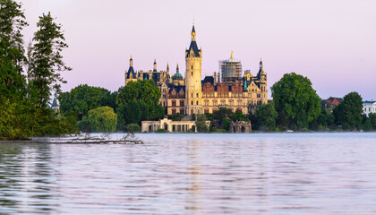  Schwerin Castle and the view of the marina in Schwerin's Turkey