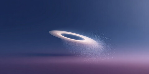 abstract colorful background of glowing tech ring line with space