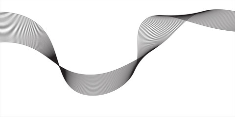 Fototapeta premium Abstract vector background with grey wavy lines