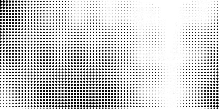 Halftone gradient. Dotted gradient, smooth dots spraying and halftones dot background seamless horizontal geometric pattern vector template set modern circle background modern