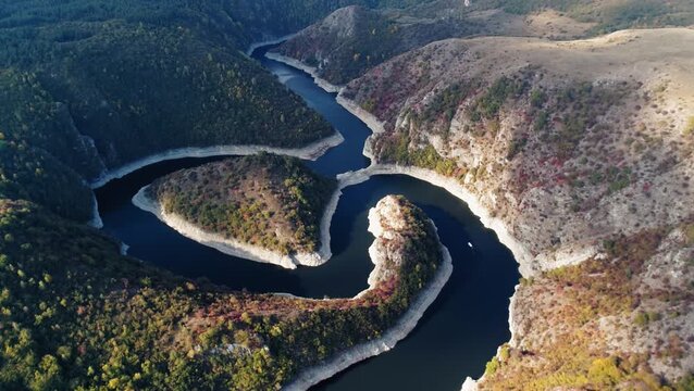 Aerial view of Uvac river meanders