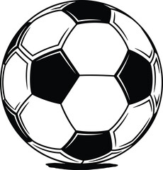Obraz premium Classic black and white soccer ball isolated on white background, clean vector style illustration for sports, football design and branding use