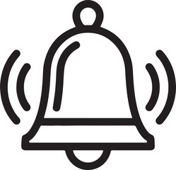 Notification bell with waves alerting people of new messages or events online