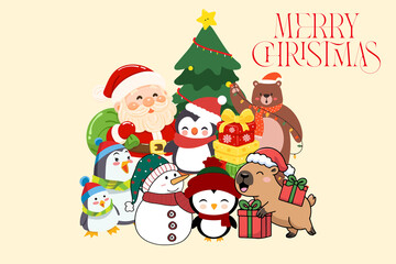 santa claus and christmas tree