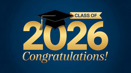 Class of 2026 congratulations message with graduation cap graphic