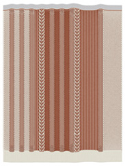Intricate rustic brown and cream textile pattern with vertical stripes and braided detailing for home decor isolated on transparent background