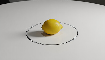 Lemon with one marker circle 