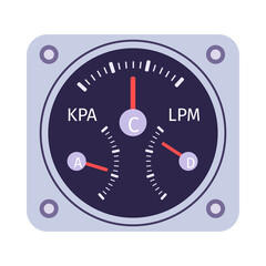 Fototapeta premium Cockpit Pressure Gauge with Multiple Indicators for Monitoring