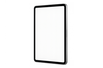 Tablet blank screen mockup device simulating a modern digital gadget with transparent background