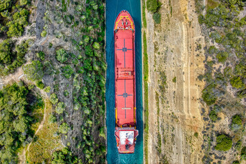 Korinth, Greece April 2025: Korinth-Kanal in Griechenland