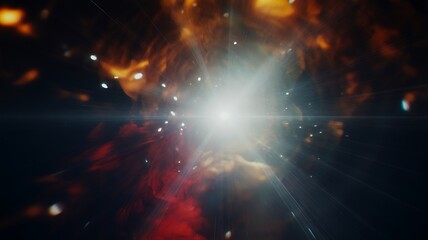 Obraz premium Dazzling light burst in cosmic nebula