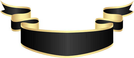 Black and Gold Ribbon Banner
