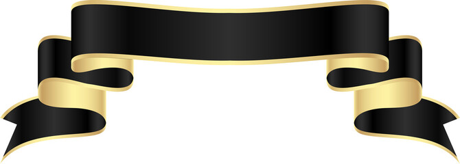 Black and Gold Ribbon Banner
