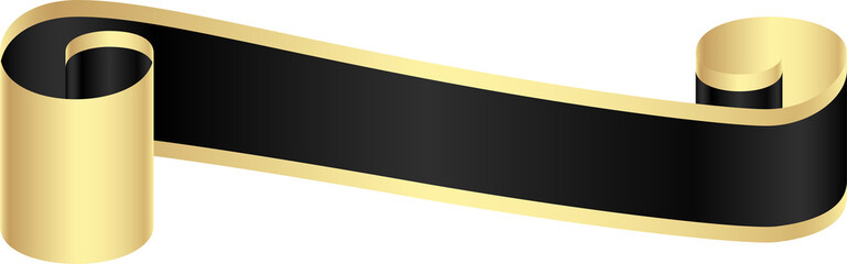 Black and Gold Ribbon Banner
