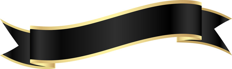 Black and Gold Ribbon Banner
