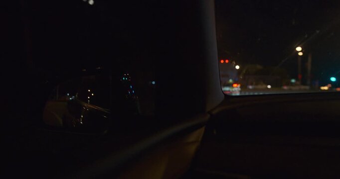 Night car drive navigator in city transport technology 