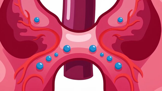 Detailed Illustration of Human Thyroid Gland Anatomy