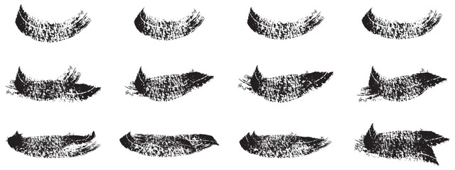 Set of grunge black paint. Black ink brush strokes vector set. Brush stroke. Black paintbrush.
