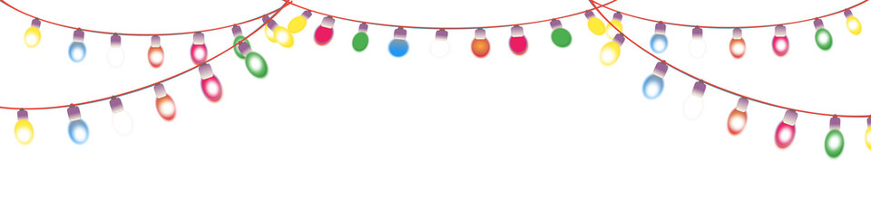 Decorated string lights on white 