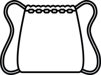 Fototapeta premium Minimalist drawstring bag black line art illustration on white background