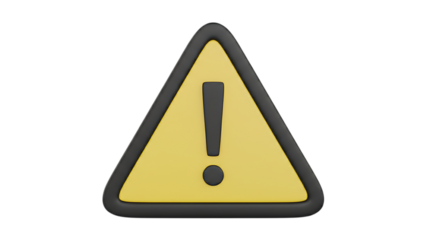 Isolated yellow warning triangle sign featuring an exclamation mark symbol to represent a safety hazard or caution alert for potential road risk and health stress on a white background illustration