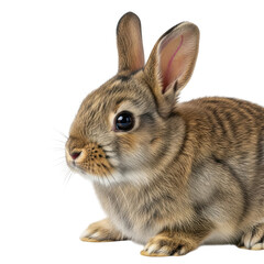 Obraz premium Adorable young rabbit sitting quietly with curious expression portrait
