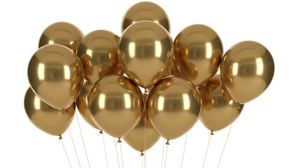 Golden wedding rings in gold silver and bronze with gold silver beads and colorful helium balloons for a happy holiday celebration party decoration illustration