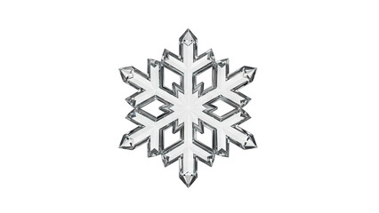 Fototapeta premium Crystal Snowflake Isolated on White Background