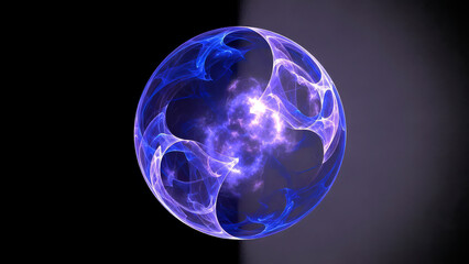 Blue purple glowing fractal orb with energy